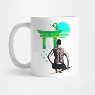 Silver Yakuza Vaporwave Synthwave Aesthetic Mug